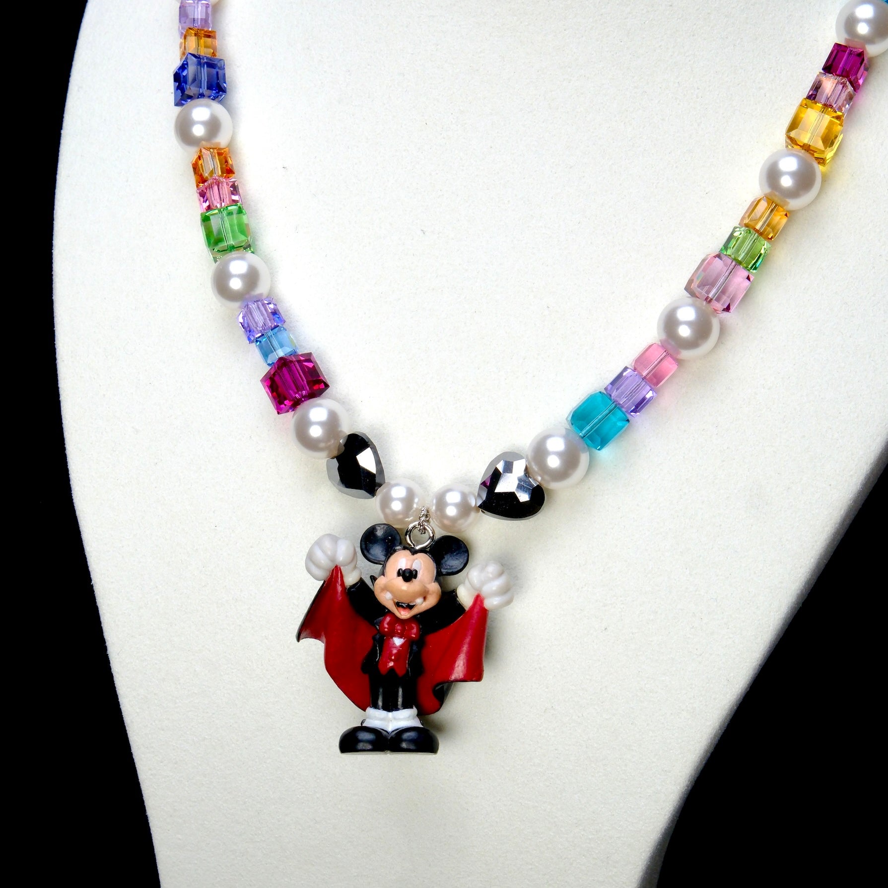 Halloween Vampire Mouse Charm Swarovski Necklace