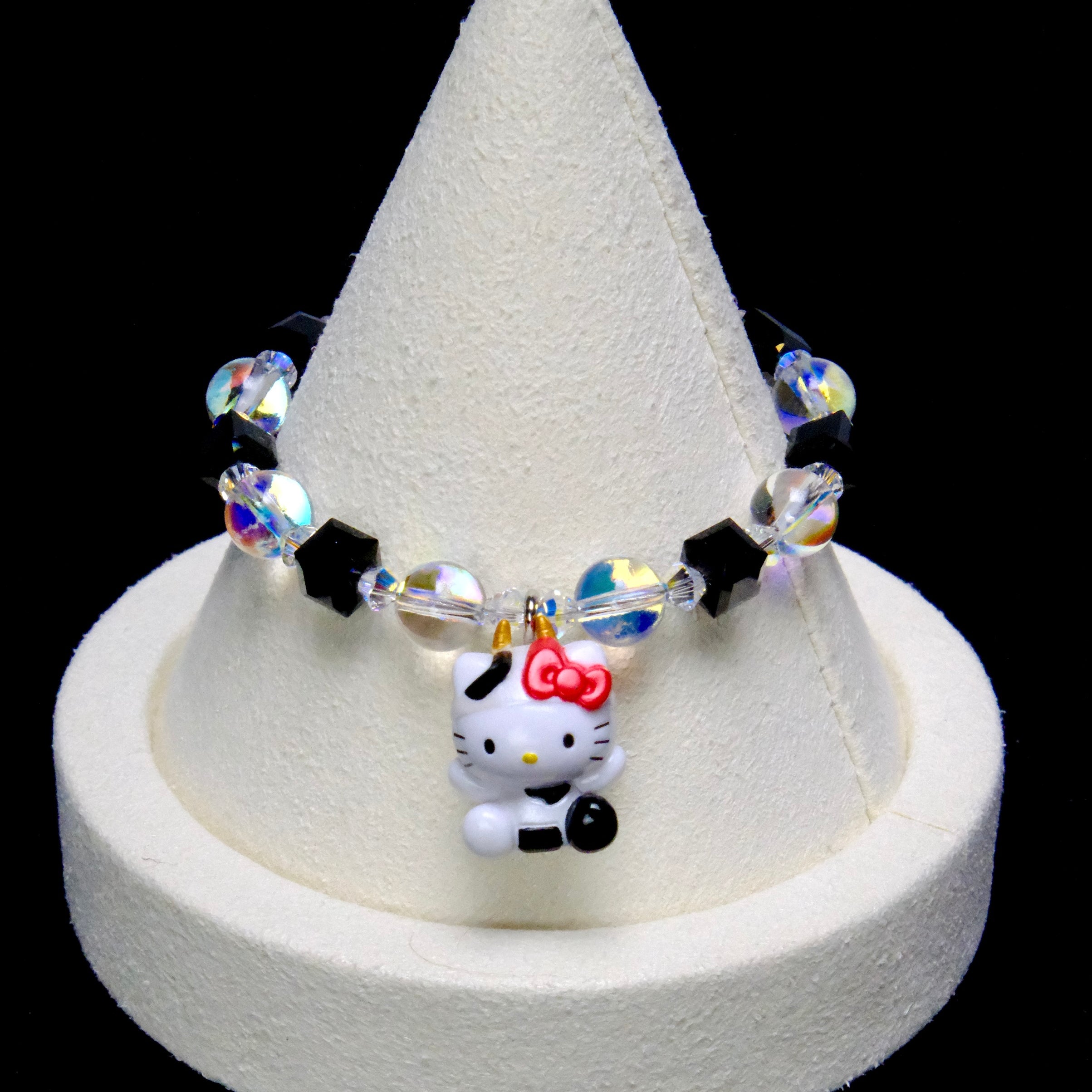 Midnight Moo Crystal Charm Bracelet