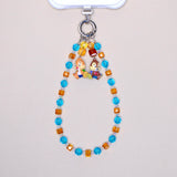 Blue & Orange Crystal Phone Chain