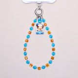 Blue & Orange Crystal Phone Chain