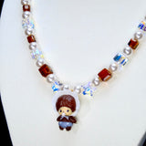 Cocoa Cloud Pearl & Crystal Charm Necklace