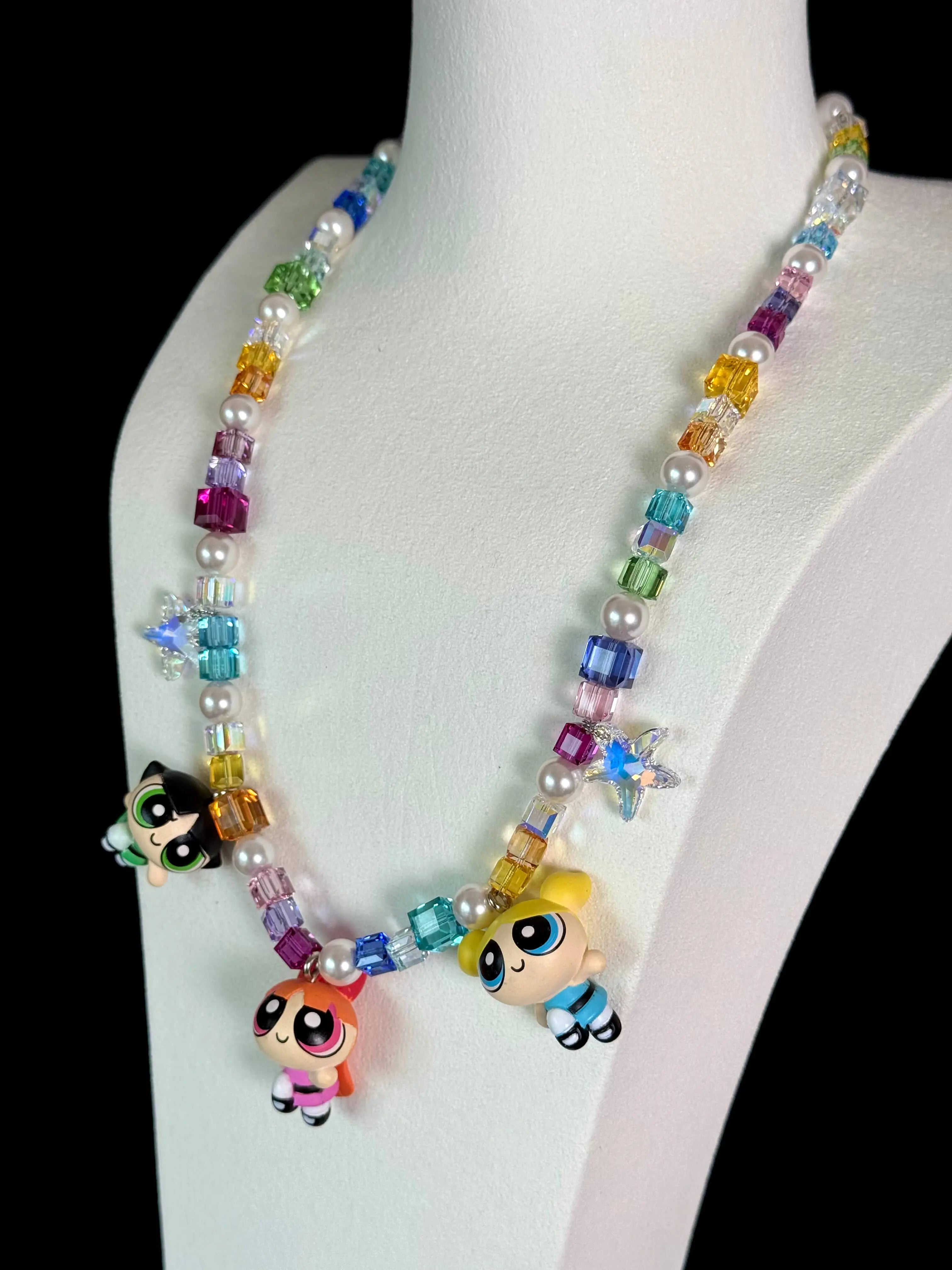 Power Trio Vintage Charm Swarovski Necklace