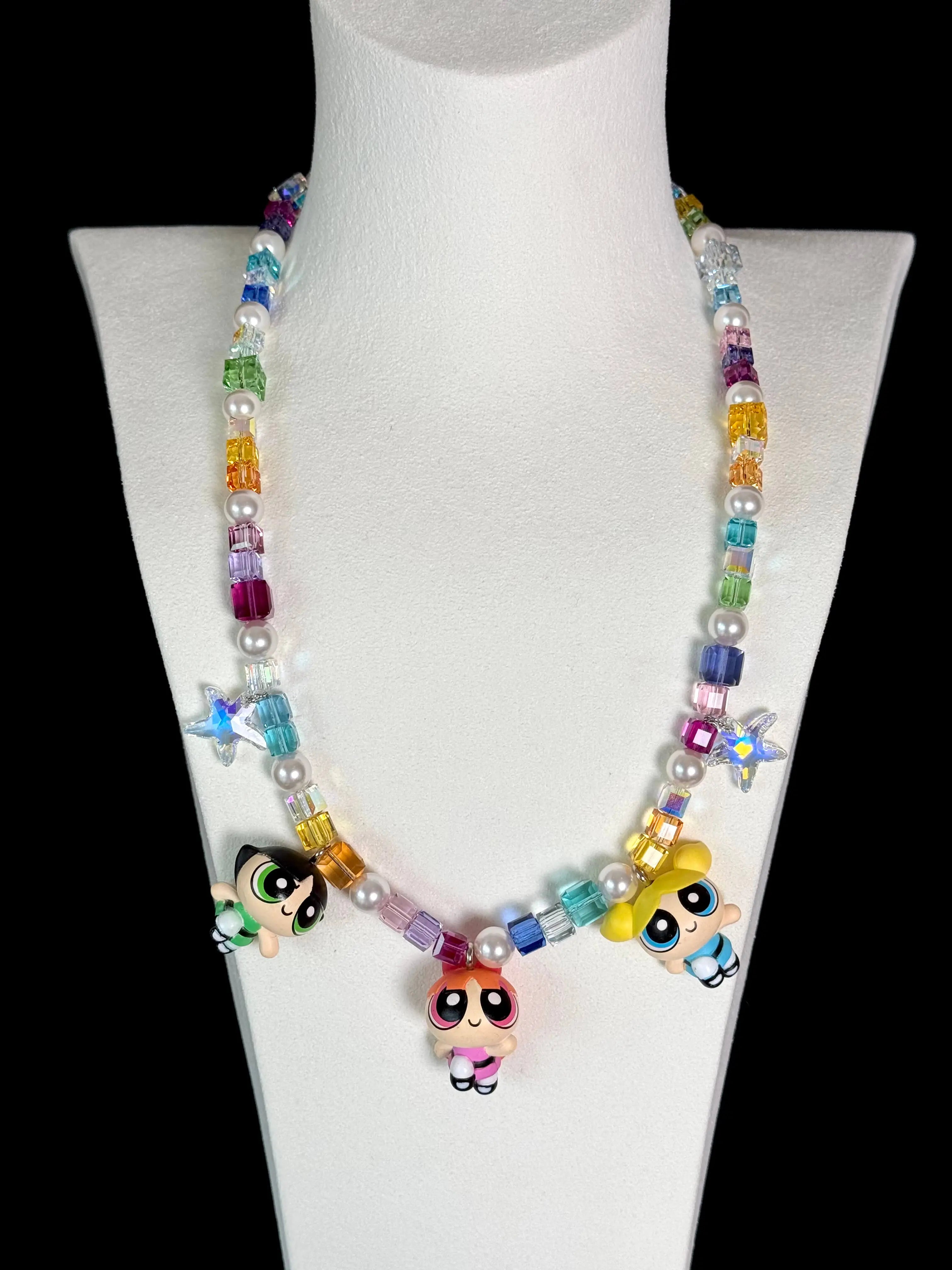 Power Trio Vintage Charm Swarovski Necklace