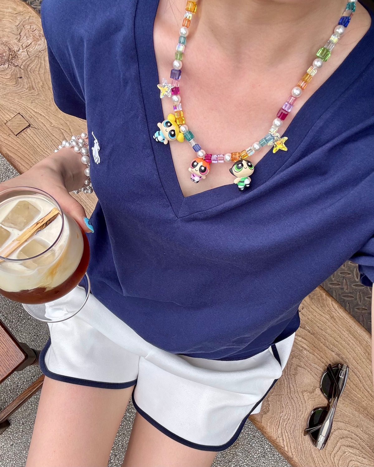Power Trio Vintage Charm Swarovski Necklace