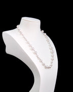 Swarovski pearls close-up on handmade petite pearl necklace by ShinoraStudio