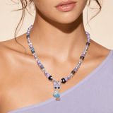 Product photo of Lavender & Blue Duck Charm Necklace by Shinora Studio.