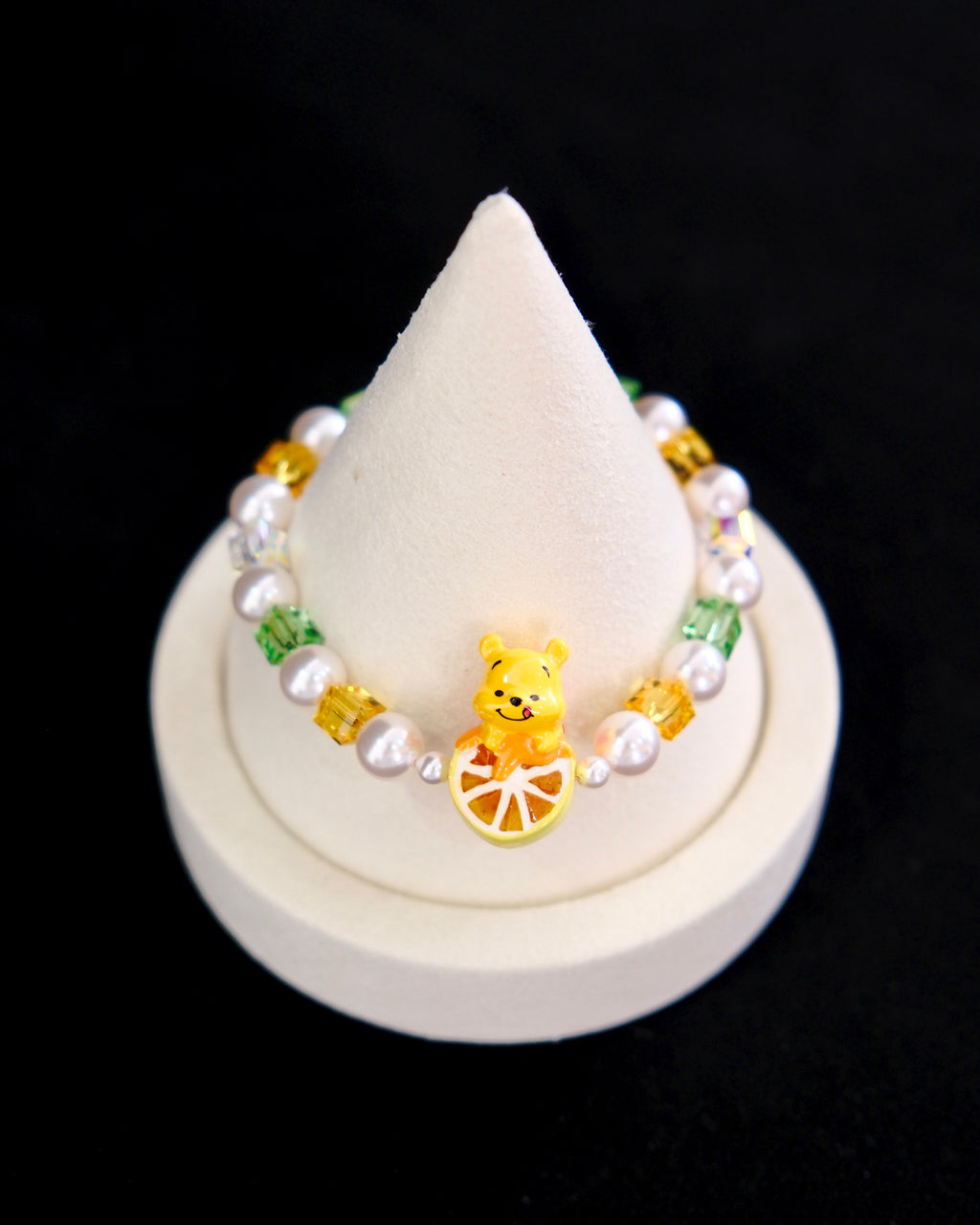 Honey Citrus Bear Charm Swarovski Bracelet