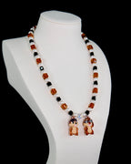 Retro Duo Sparkle Charm Swarovski Necklace