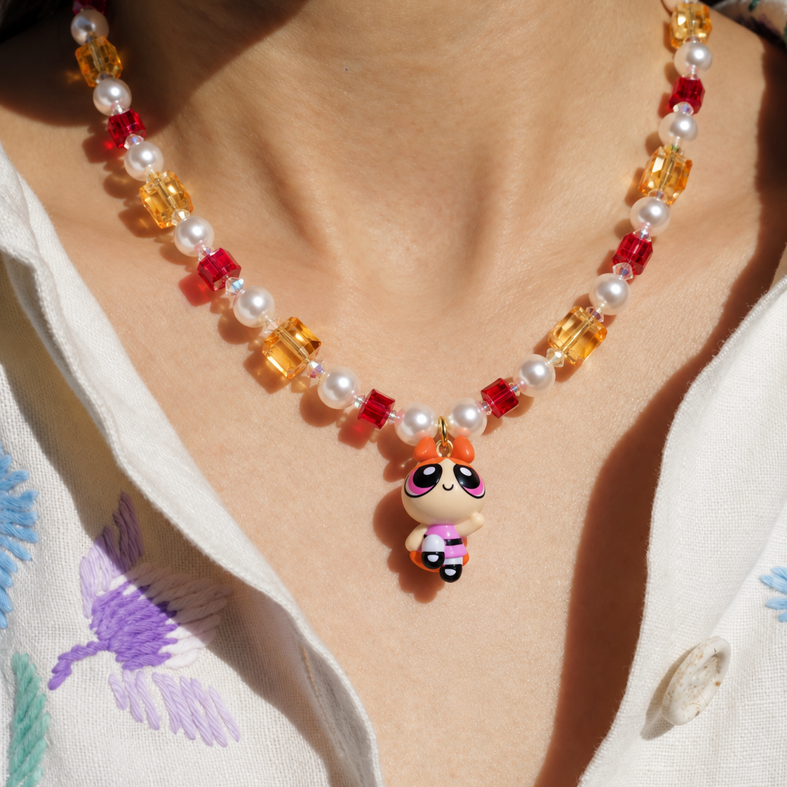 Collana con charm Pink Hero