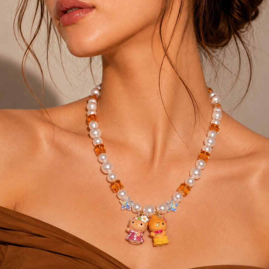 Product photo of Hawaiian Dream Duo Necklace by Shinora Studio.