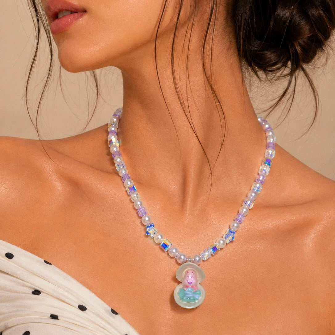 Product photo of Shell & Pearl Necklace by Shinora Studio.