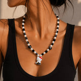 Collar de cristal con colgante Noir Court