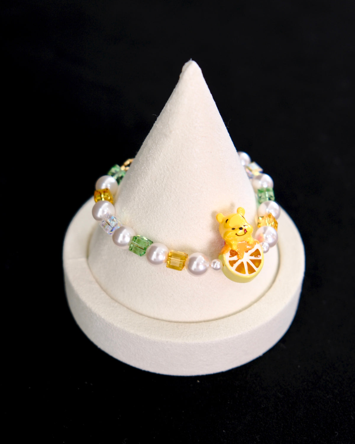 Honey Citrus Bear Charm Swarovski Bracelet
