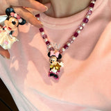 Gift-ready ShinoraStudio packaging for a handmade pink Swarovski crystal charm necklace with sweetheart-inspired collectible charm details