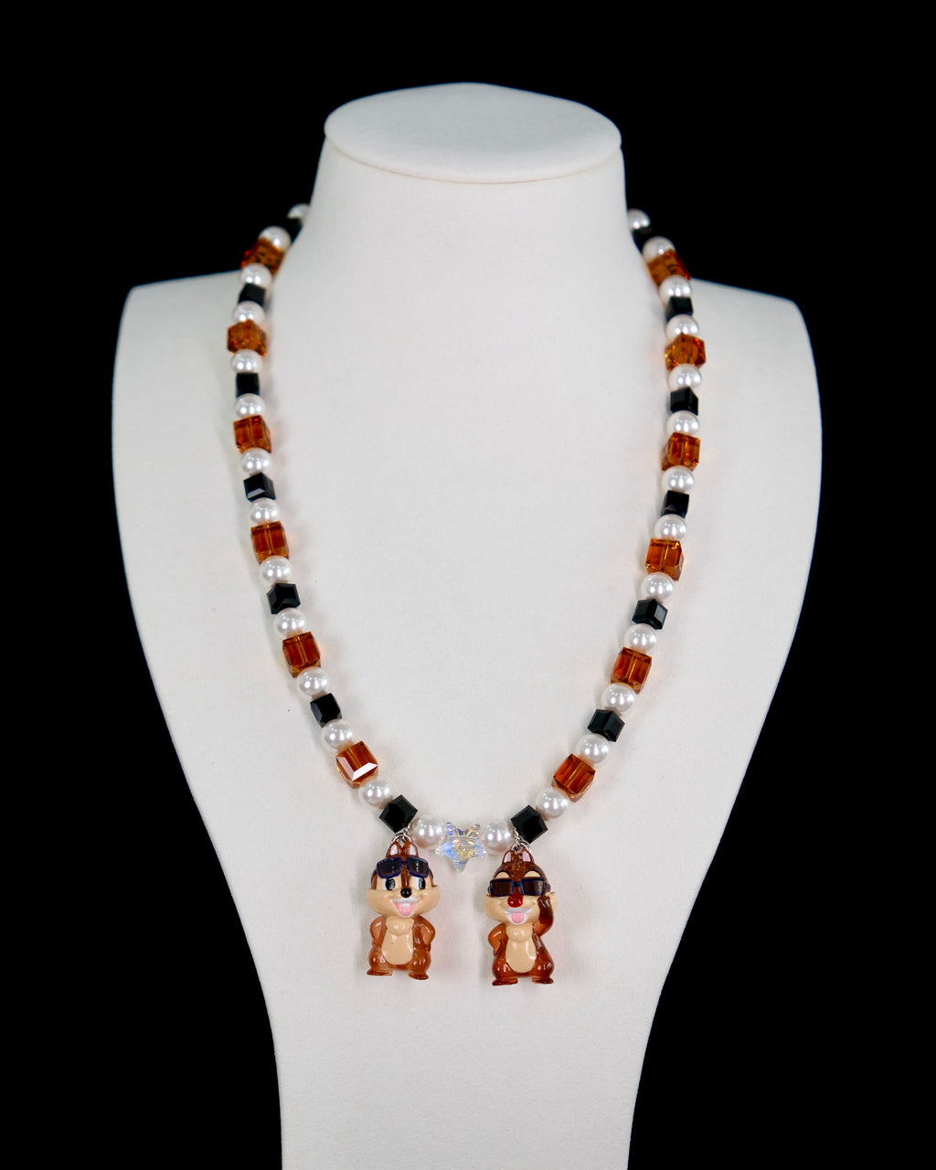Retro Duo Sparkle Charm Swarovski Necklace
