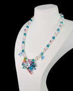 Surf Blue Stitch Charm Swarovski Necklace